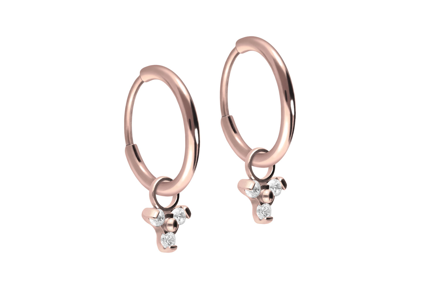 Titan Ohrclicker Creolen KRISTALLBLUME von Piercingline